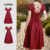 Lovito Vestido Feminino Elegante com Laço Nas Costas para Primavera/Verão na Cor Claret L155ED869