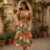 Lovito Vestido Feminino Boho Floral com Estrutura para Verão/Primavera LBL19200