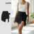 Lovito Shorts Femininos Verão Frente Lisa Com Laço Elegante L113MD581
