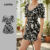 Lovito Macacão Feminino Boho Estampa Floral Abertura Zíper L123ED173