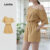 Macacão Feminino Casual Sem Manga Lovito em Caqui para Primavera/Verão L142LD481