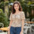 Lovito Blusa Casual Ditsy Floral Flowers Blusa De Verão Para Mulheres L117AD03995
