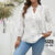 Lovito Blusa Feminina Plus Size Boho Com Bordados e Botões para Verão e Primavera LBL22272