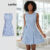 Lovito Casual Vestido Feminino 2 em 1 Guingão com Gravata Frontal para Verão/Primavera L177AD416