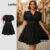 Lovito Vestido Curvo Plus Size Feminino Elegante de Renda Lisa LBL19816