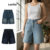 Lovito Shorts Jeans Bolso Feminino Primavera Verão LNA19020 (Multicolor)
