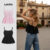 (Trendy2) Lovito Sexy Fivela Lisa Pele Macia Controle De Barriga Modelador Preto Elástico 4 Vias Para Mulheres LNA104014