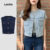 Lovito Jaqueta Jeans Feminina com Botões e Bolsos para Verão, Estilo Casual LNM67109