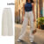 trendy5-Lovito Calça Casual Com Bolso Liso E Zíper Para Mulheres L104ED018