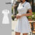 Lovito Refine Vestido feminino simples, contraste e drapeado com botões L177AD0725