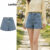 Lovito Shorts Jeans Femininos Casuais com Bolsos e Design Liso L68ed114 (Multicolor)