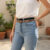 Lovito Cinto feminino trançado simples e casual LFA33213